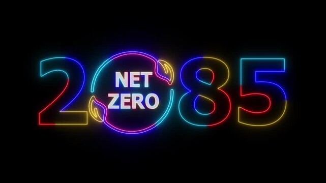 Net zero emissions by 2085 to change climate and net zero greenhouse gas emissions target. Sustainable development and green business concept. net zero greenhouse gas emissions target.