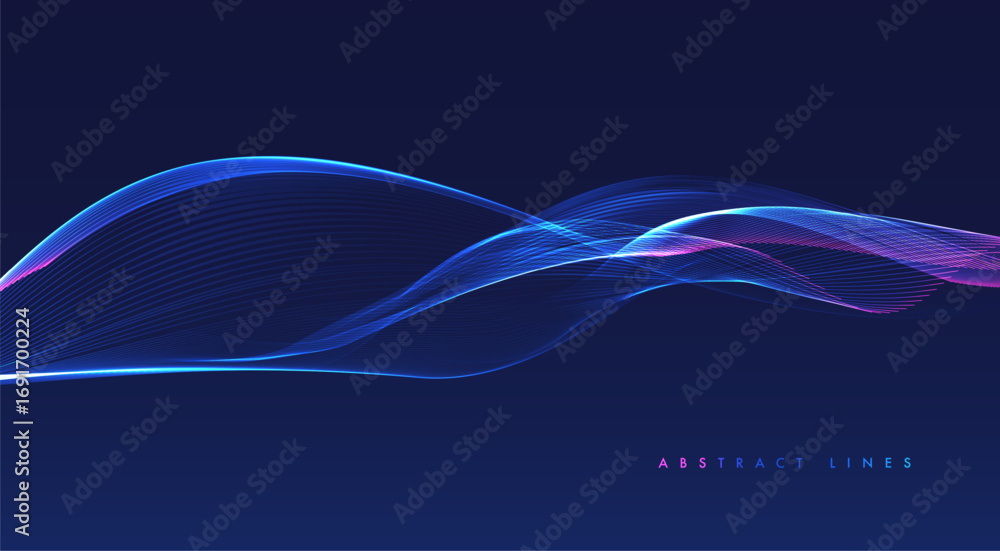 Poster abstract colored dynamic waves. modern abstract cover. colorful curve lines. graphic concept for you