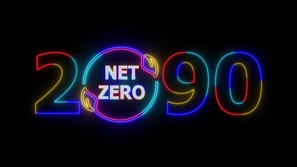 Net zero emissions by 2090 to change climate and net zero greenhouse gas emissions target. Sustainable development and green business concept. net zero greenhouse gas emissions target.