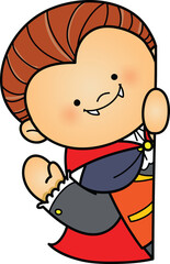 Obraz premium Side Peeker Kids in Halloween Costume