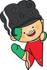 Side Peeker Kids in Halloween Costume