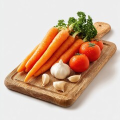 Fresh vegetables on a wooden cutting board (5)