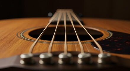 Fototapeta premium Closeup acoustic guitar strings