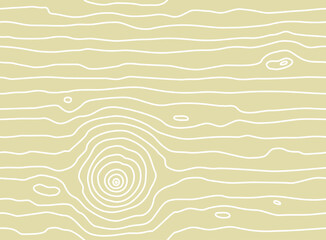 Seamless wooden pattern. Wood grain ring texture. Dense light beige wavy lines fiber. Abstract tree background. Vector illustration