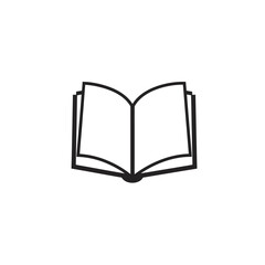 Minimalist closed book icon with thick spine on white background. EPS 10.