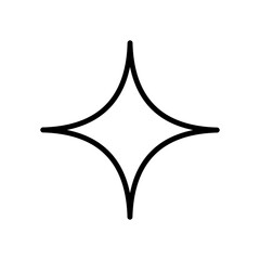 Vector Soft Sparkle Icon &ndash; Smooth Curved Star, Gleaming Light Symbol for Gloss, Highlight, and Elegant Decorative Design