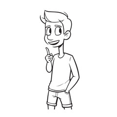 Handsome Man Black and White Illustration Vector Image Male Portrait Fashion Sketch Line Art Design	