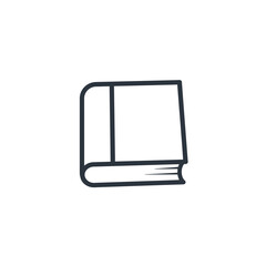 Minimalist closed book icon with thick spine on white background. EPS 10.