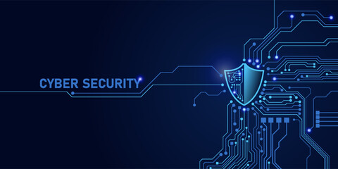 Fingerprint scanning on circuit board. secure system concept with a fingerprint. Cyber security technology concept abstract background futuristic Hi-tech style. Vector and Illustration.