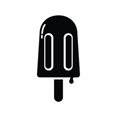 Minimalist popsicle icon with rounded top and stick on white background. EPS 10.
