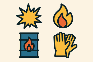 Safety Symbols for Fire and Explosion Hazards.