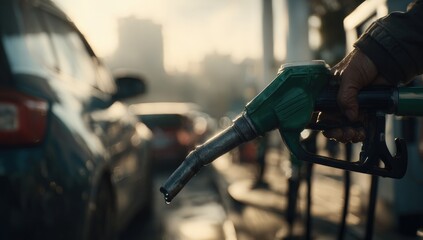 Close-up of gas pump at a gas station