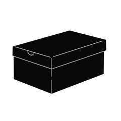 Minimalist closed shoebox icon with lid and cutout detail. EPS 10.