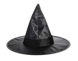Black Witch Hat for Halloween Costume Isolated on White Background
