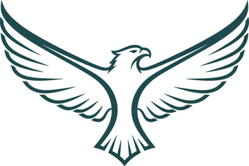 Obraz premium Majestic eagle soaring with wings spread wide, symbolizing freedom, power, and ambition for bold brands and leadership concepts.