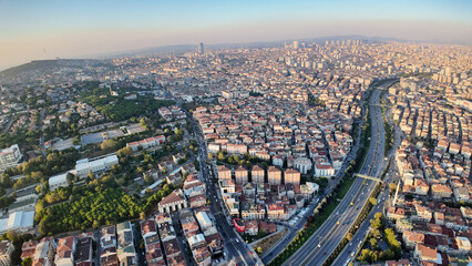 Istanbul cityscape view showcasing urban life in a vibrant district