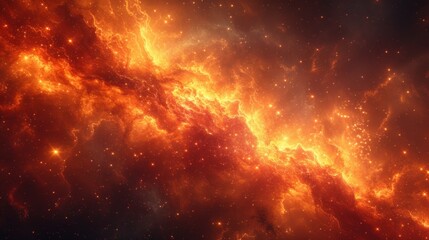 Fototapeta premium Intense Flames and Swirling Smoke Against a Dark Background Captured in High Definition