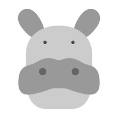 Hippo Vector Flat Icon Design