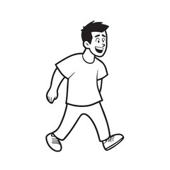 Handsome Man Black and White Illustration Vector Image Male Portrait Fashion Sketch Line Art Design	