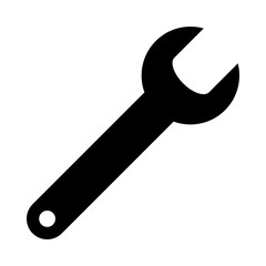 wrench silhouette isolated on transparent background 