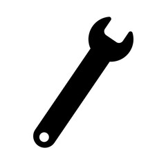 wrench silhouette isolated on transparent background 