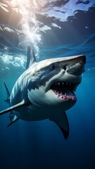 Fototapeta premium Great white shark underwater (1)