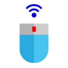 Wireless Mouse Vector Flat Icon Design