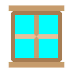 Glass Window Vector Flat Icon Design