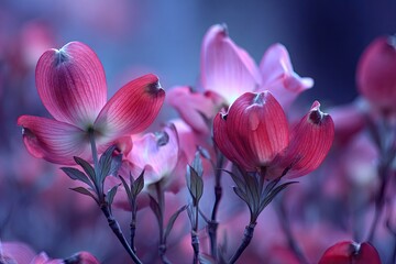 Fototapeta premium Close-up of vibrant pink flowers in soft focus.