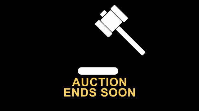 Auction Ends Soon &mdash; Gavel Icon, Seamless Loop, Alpha Channel