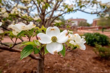 Close-up of a beautiful dogwood blossom.