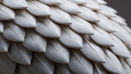 Close-up of textured ceramic scales