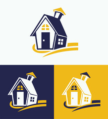 A vector illustration set of real estate icons featuring various house and building symbols for residential property design
