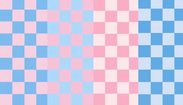 Checkerboard pattern of light pink and light blue squares