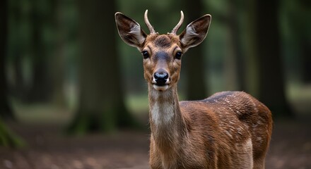 Deer portrait in forest