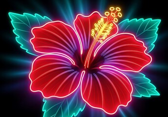 Vibrant Hibiscus Flower With Luminous