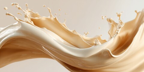 Creamy liquid splash, light beige
