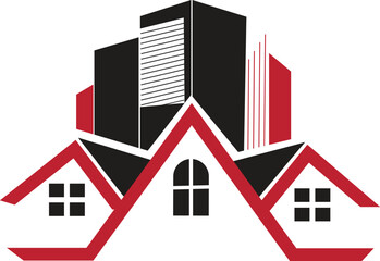  Real Estate Logo Modern House within Crescent