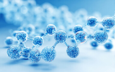 Close-up view of a molecular structure representing scientific research