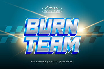 burn team editable text effect