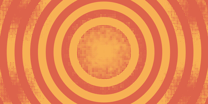 Abstract background with a cool 70s hippie-style colorful swirl concept and dotted decoration. Trendy vector design in retro style. Vector Illustration