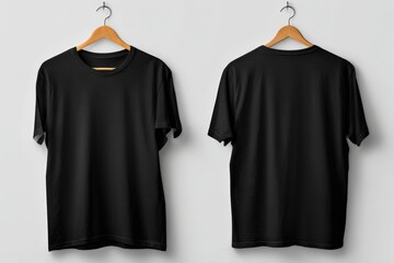 Two black t-shirts on hangers (1)