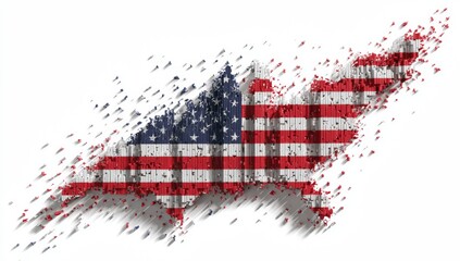Abstract US Flag Map