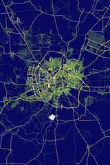 Aleppo - Syria Neon Aura Maps