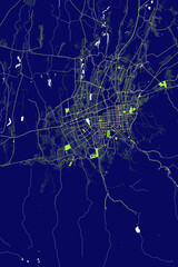 Almaty - Kazakhstan Neon Aura Maps
