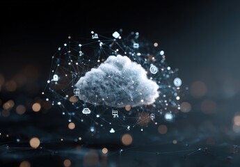 Abstract cloud computing graphic
