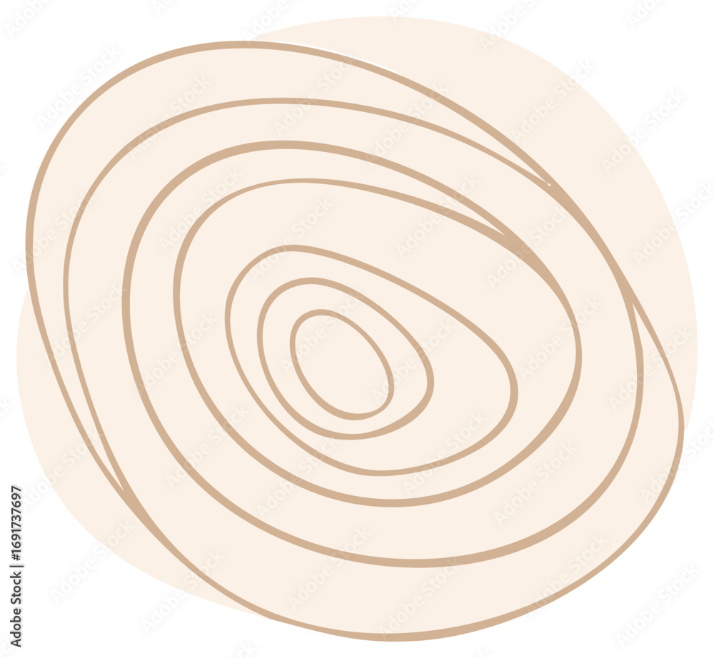 Poster abstract beige circle pattern featuring concentric shapes and minimalist design
