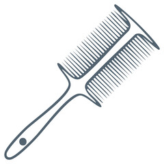 Stylized Dual-Sided Comb for Grooming Hair or Fur with Handle and Teeth