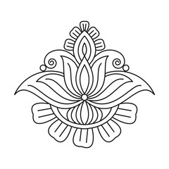 Eternal blossom ring mandala coloring book page