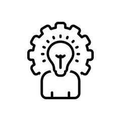 Black line icon for business intelligence